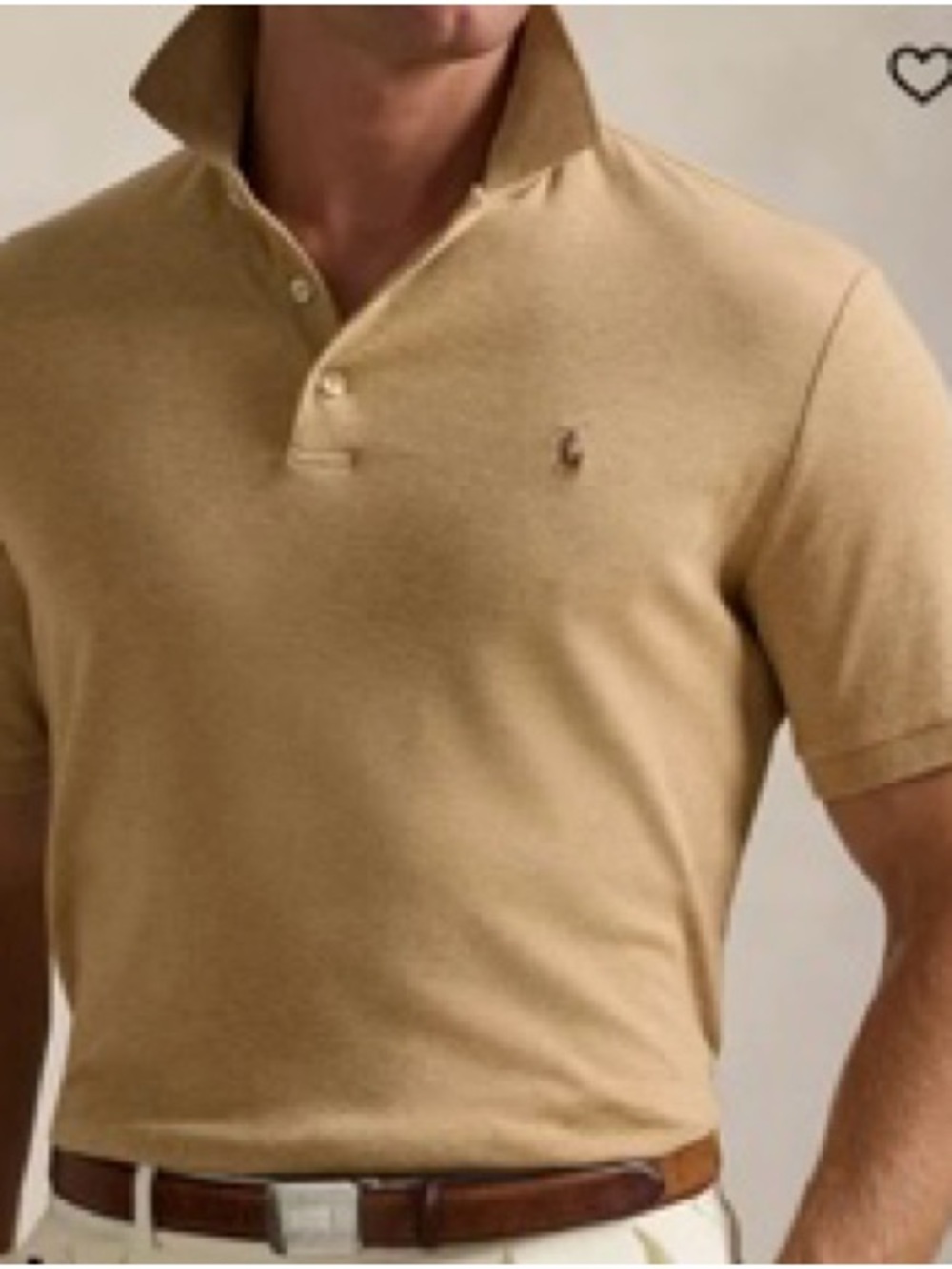 Polo by Ralph Lauren Men’s Tan Polo Shirt with Embroidered Pony (L)